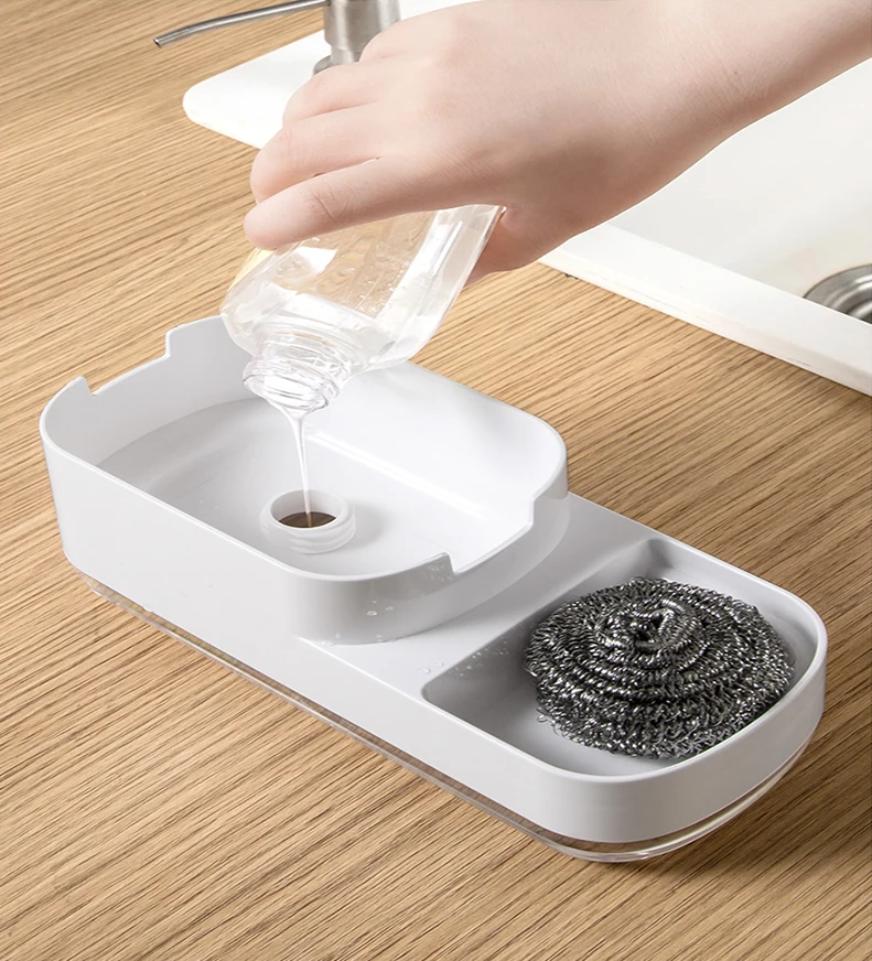 2-in-1 Soap Dispenser with Sponge Holder